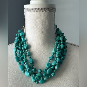 WOMENS - CHICO’s 19” FAUX TURQUOISE Multi-Strand NECKACE